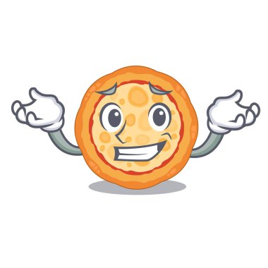 Sırıtan peynirpizza maskot ile izole