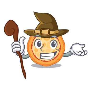 Çizgi film şeklinde peynirli pizza.