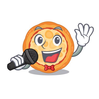 Karikatür şeklinde singing peynir pizza