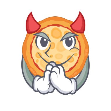 Karikatür şeklinde Devil peynir pizza