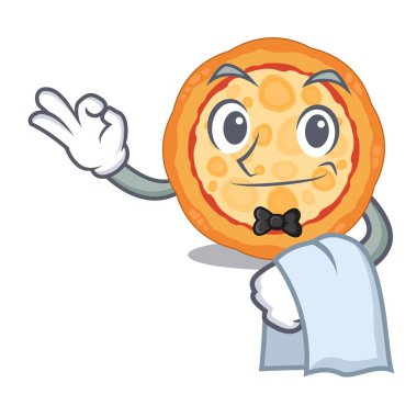 Karikatür şeklinde Garson peynir pizza