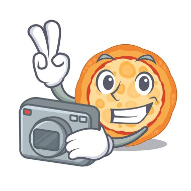 Karikatür şeklinde Fotoğrafçı peynir pizza