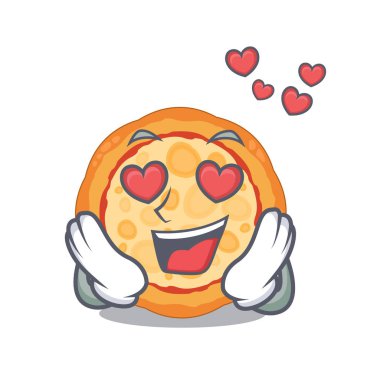 Karikatür şeklinde aşık peynir pizza