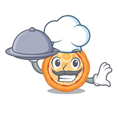 Karikatür şeklinde gıda peynir pizza ile Şef