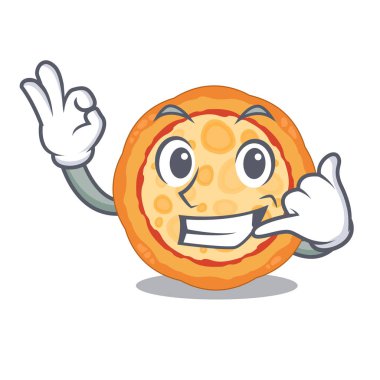 Bana karakter tabağındaki peynirli pizza de.