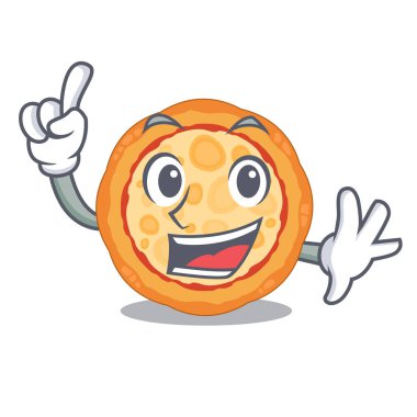 Bir karakter plaka üzerinde Parmak peynir pizza