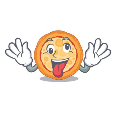 Bir karakter plaka üzerinde Crazy peynir pizza