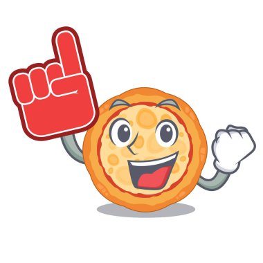 Bir karakter plaka üzerinde köpük parmak peynir pizza