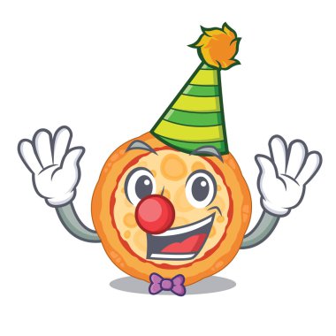 Bir karakter plaka üzerinde Palyaço peynir pizza