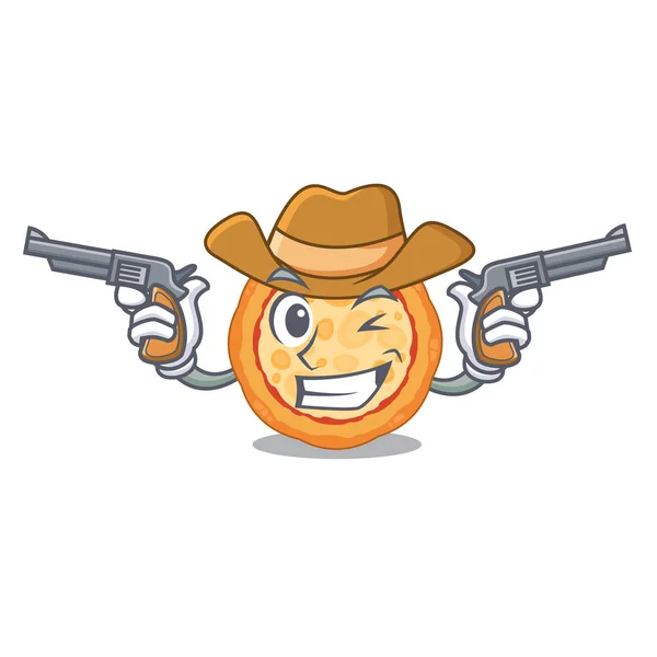 Cowboy kaas pizza geserveerd op Cartoon bord — Stockvector