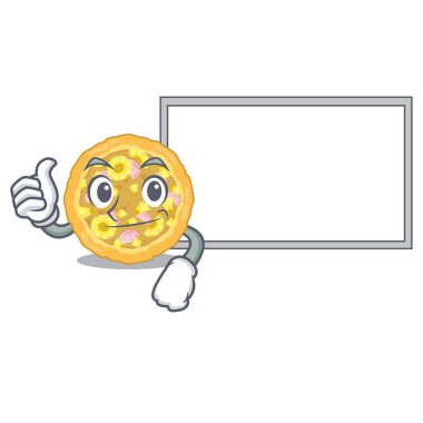 Karakter izole kurulu hawaiipizza ile Thumbs up