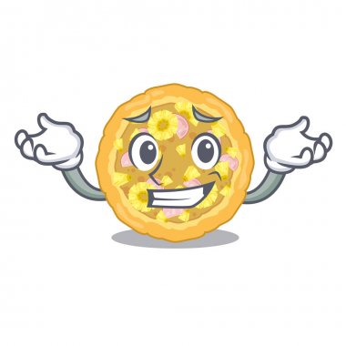 Maskot şeklinde sırıtan hawaii pizza