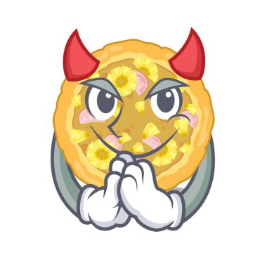 Devil hawaiian pizza karikatür plakaları servis edilir