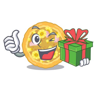 Hediyeyle birlikte Hawai pizzası çizgi film tabakları servis edilir.