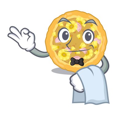 Garson hawaiian pizza karikatür plakaları servis edilir