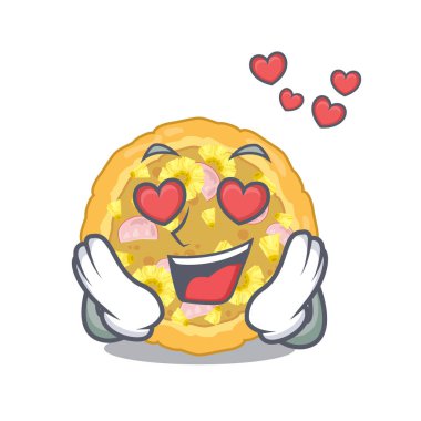 Aşık hawaii pizza karikatür plakaları servis edilir