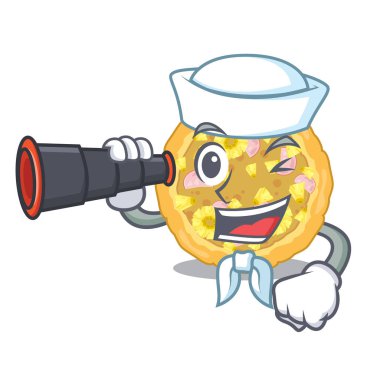 Binoküler hawaii pizza ile Denizci karikatür plakaları servis edilir