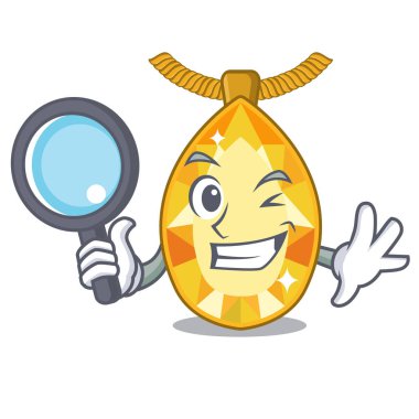 Karikatür izole Dedektif topaz takı