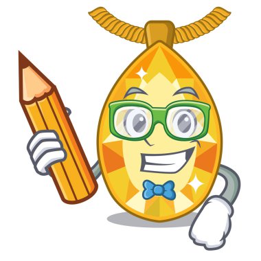 Öğrenci topaz takı karikatür izole