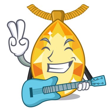 Karakter şeklinde gitar topaz mücevherleri