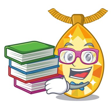 Maskot cam masa üzerinde kitap topaz takı ile Öğrenci