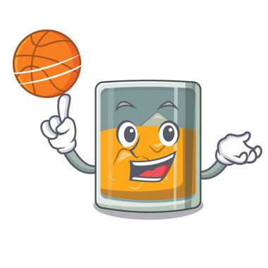 Çizgi film bardağındaki basketbol viskisiyle