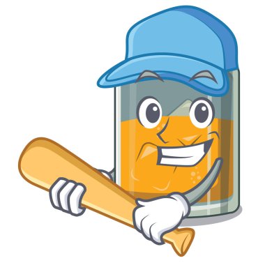 Bir çizgi film bardağında beyzbol viskisi oynamak