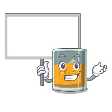 Bir karikatür cam kurulu viski getirin