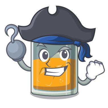 Korsan viski bir karikatür cam