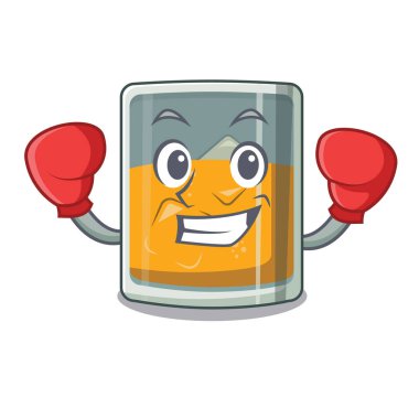 Boks viski bir karikatür cam