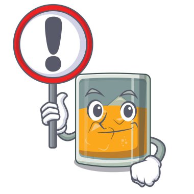 Çizgi film bardağındaki işaretli viskiyle