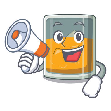 Çizgi film bardağındaki megafon viskiyle