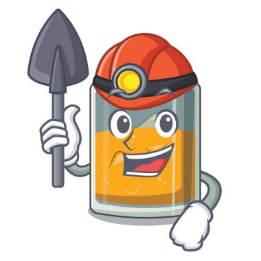 Masanın üzerinde karikatür viski Madenci cam