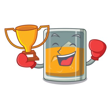 Bir maskot şeklinde boks kazanan viski