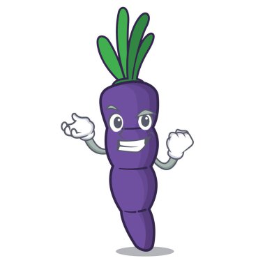 Bir karikatür sepeti başarılı mor havuç