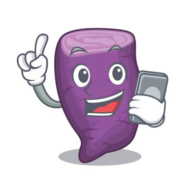 Karakterle izole edilmiş mor tatlı patatesle
