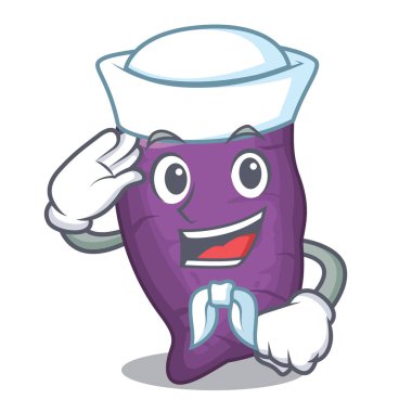 Denizci mor tatlı patates karakteri ile izole