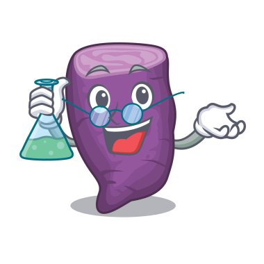 Karikatür şeklinde Profesör mor tatlı mor