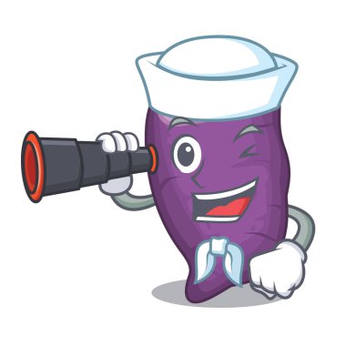 Maskot sepetinde dürbün mor tatlı patates ile Denizci