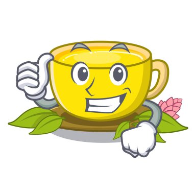 Karikatür gözlük çay zerdeçal kadar Thumbs