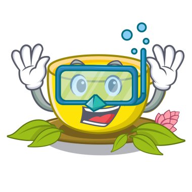 Karikatür gözlük dalış çay zerdeçal