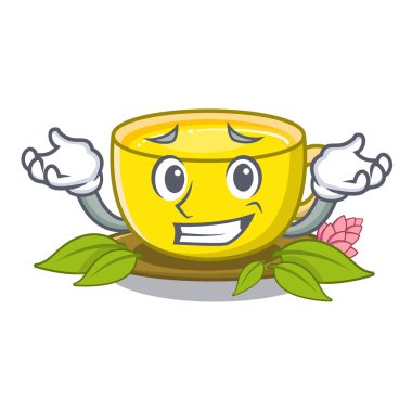 Karikatür gözlüklerinde sırıtan çay zerdeçal