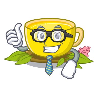 Karikatür gözlük işadamı çay zerdeçal