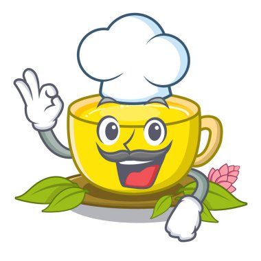 Karikatür gözlük şef çay zerdeçal