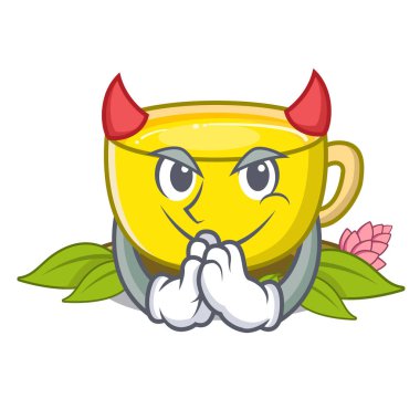 Karikatür şeklinde Şeytan zerdeçal çay