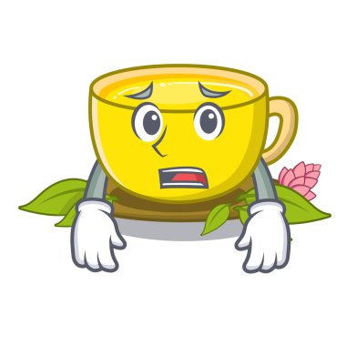 Karikatür şeklinde korkudan zerdeçal çayı