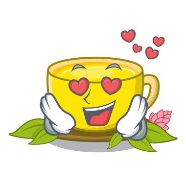 Karikatür şeklinde aşık zerdeçal çayı