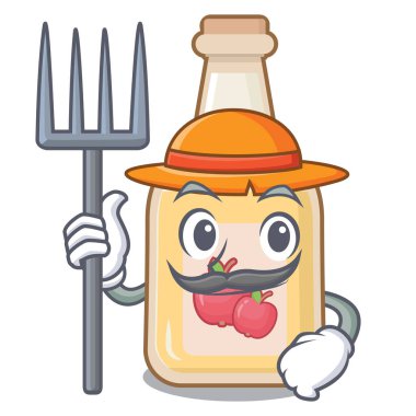 Bir bardak Çiftçi karikatür elma şarabı