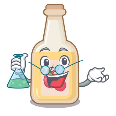 Profesör elma şarabı maskot ile izole