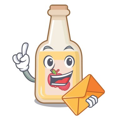 Maskotla izole edilmiş elma şarabıyla.